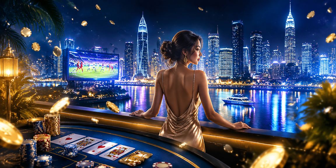 Không gian giải trí casino hiện đại tại TP.HCM với ánh đèn neon