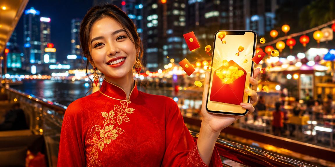 Phong bì đỏ và áo dài – hình ảnh nạp tiền thưởng dịp Tết tại TP.HCM trên f1686